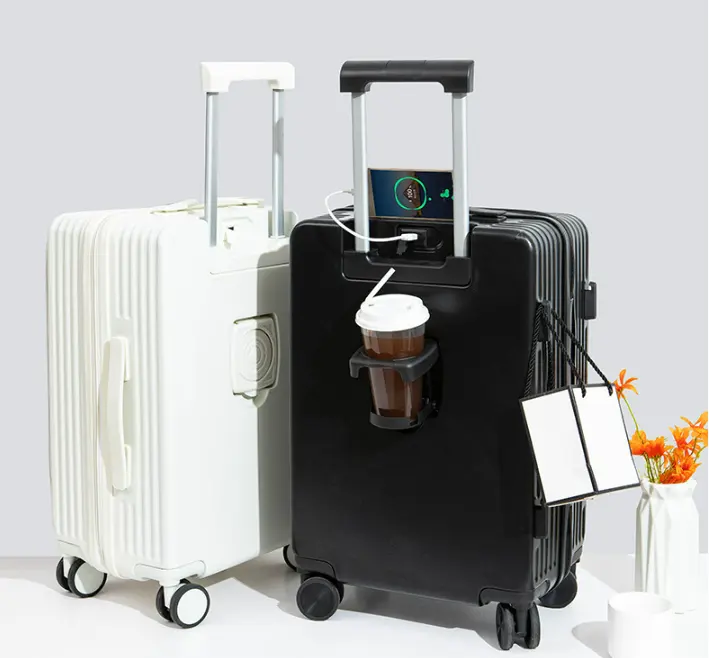 Valise de voyage côté dur anti-rayures à ouverture frontale Valise de pilote portable PC givré Ensemble de valises