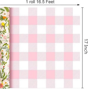 Daily pink double-sided flower copperplate <b>paper</b> gift <b>wrapping</b> <b>paper</b> for Valentine's Day Mother's Day decorative material - Product Image 6