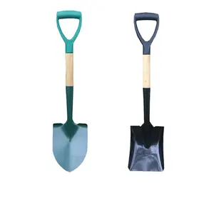 Agricultural carbon steel garden spade with wooden grip handle farming shovel digging spade and shovel