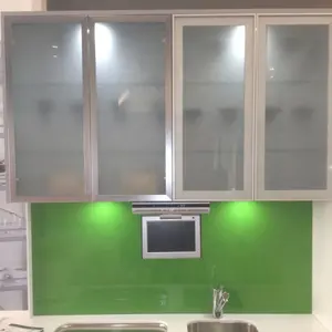 <span class=keywords><strong>Verre</strong></span> <span class=keywords><strong>trempé</strong></span> clair givré à structure solide de taille personnalisée pour les portes d'armoires de cuisine et la décoration - Product Image 1
