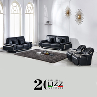 Mobilier de salon Royal européen de luxe en cuir véritable, canapé sectionnel de loisirs