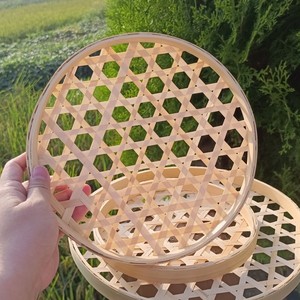 ถาดไม้ไผ่สานทรงกลม ทำด้วยมือ สำหรับตากอาหาร ใช้ในครัว - Product Image 2