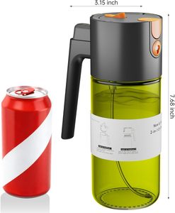 ขวดสีเขียว-ขวดสเปรย์น้ำมันสีดำแบบป้องกันแสง ขวดแก้วสำหรับใส่น้ำมันมะกอก ขวดจ่ายน้ำมันสำหรับทำอาหารในครัว ขวดสเปรย์น้ำมันเกรดอาหาร - Product Image 2