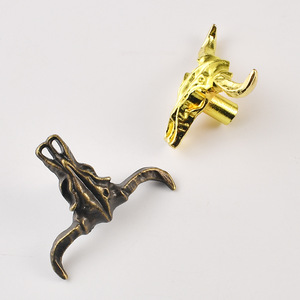 Bull Head Handle Zinc Alloy Cabinet <b>Drawer</b> <b>Knob</b> Antique Bronze Gold French Style Novelty Shape Durable - Product Image 2