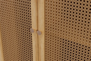 René série armoire en bois de teck massif chambre appartement minimaliste rotin Accent couleur naturelle MDF carcasse acrylique évier robinet - Product Image 5