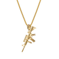 En gros bijoux personnalisés en acier inoxydable punk bijoux mitraillette pendentif pour le marquage de bijoux