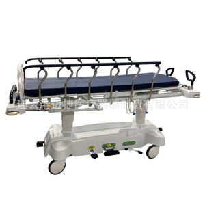 Cama de Reanimación Hidráulica Médica con Altura Ajustable, 4 Ruedas con Bloqueo Central, Carro de Hospital - Product Image 1