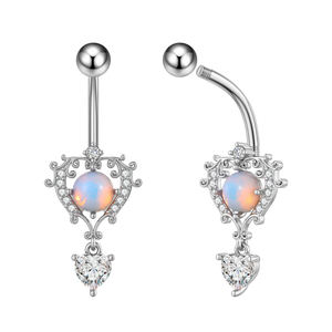 Juego de 10 anillos de ombligo de acero inoxidable 316L de 14G, Piercing de ombligo CZ brillante, joyería corporal para bodas - Product Image 5