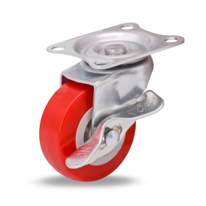 Industrielle Lenkrollen Leichtlast <span class=keywords><strong>2</strong></span> Zoll <span class=keywords><strong>2</strong></span>,5 Zoll Feststehend Schwenkbar PVC-Rad Rollen mit Bremse für Transportwagen - Product Image 2