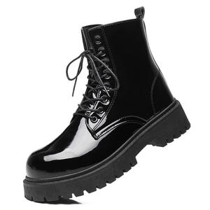 Dernières bottes de travail britanniques noires de printemps, avec talons hauts et cuir souple, résistantes à l'eau, adaptées à un usage décontracté - Product Image 1