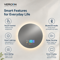 Miroir de salle de bain intelligent avec éclairage LED, écran tactile, Bluetooth, anti-buée, fabricant OEM/ODM