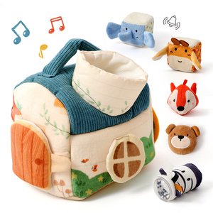 PQT2435 <span class=keywords><strong>Giocattoli</strong></span> Educativi Montessori in Cotone a Forma di Animali per Neonati 0-12 <span class=keywords><strong>Mesi</strong></span> con Funzioni Musicali per lo Sviluppo Sensoriale - Product Image 2