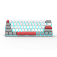 Keyboard Gaming Mekanik Mini Custom 60% Hotswap dengan Switch Biru dan Lampu Latar LED 61 Tombol untuk Windows