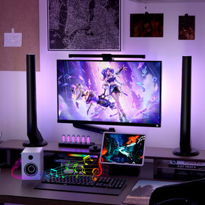 CL Lighting Factory's Smart RGB Light <span class=keywords><strong>Bar</strong></span> 2 uds inalámbrico BT 5V Led para juegos y dormitorio música sonido atmósfera lámparas Control - Product Image 3