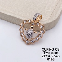 Collier pendentif cœur bicolore plaqué or avec zircon, best-seller de XUPING Jewelry, un bijou tendance pour femme