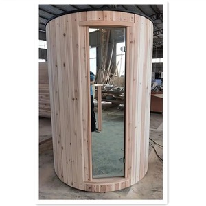 Barril de madera de cedro rojo vertical de diseño popular moderno, estufa de sauna eléctrica <span class=keywords><strong>para</strong></span> jardín al aire libre, capacidad <span class=keywords><strong>para</strong></span> 2 personas, calefacción de 6KW - Product Image 6