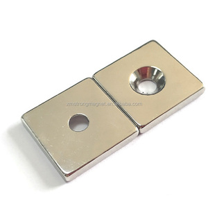 Mạnh Mẽ NdFeB Neodymium Nam Châm Vuông Hình Chữ Nhật Vòng Đĩ<span class=keywords><strong>a</strong></span> Nam Châm Với Countersink Lỗ - Product Image 1