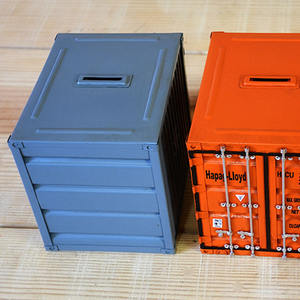 Modèle de conteneur de fret maritime, tirelire, jouet, réservoir de stockage d'argent en métal créatif européen et américain, vente en gros - Product Image 4