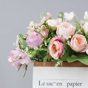 Yapay çiçek nar gülü bakım gerektirmez ve uzun vadeli ev dekorasyonu ve düğünler için uygundur - Product Image 5