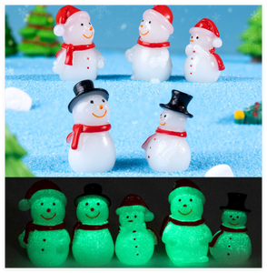 Miniature <span class=keywords><strong>lumineux</strong></span> éclairé foncé artisanat père noël micro <span class=keywords><strong>bonhomme</strong></span> <span class=keywords><strong>de</strong></span> <span class=keywords><strong>neige</strong></span> figurine arbre noël lot décoration fournitures extérieur figure - Product Image 2