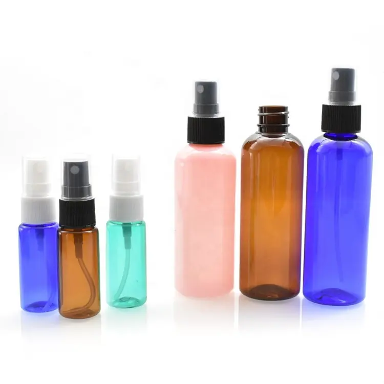 Embalagem cosmética 2 onças 1 onça 10 ml 15 ml 30 ml 60 ml 100 ml 120 ml perfume spray de névoa fina garrafa colorida com pulverizador de névoa fina