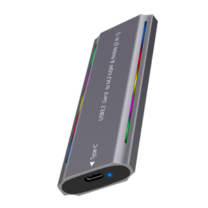 RGB Kleurrijke Licht M2 SSD behuizing Type-C USB3.1 Dual Protocol SATA NGFF NVMe <span class=keywords><strong>2</strong></span>-in-1 M.<span class=keywords><strong>2</strong></span> SSD Enclosure - Product Image 4