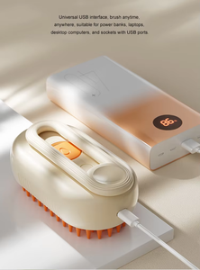 3 In 1 Rechargeable Rotatable USB Charging Dog Cat Steam <b>Brush</b> dog Steam <b>Brush</b> <b>pet</b> Cleaning <b>Brush</b> - Product Image 4
