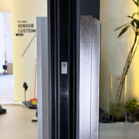 Puerta Corredera de Aluminio AS2047 Resistente a Huracanes, Plegable, con Vidrio Laminado de Seguridad, Moderna, para Interiores, Garaje, Jardín, Patio, Fibra de Vidrio