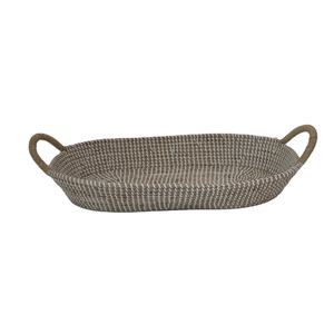 Bandeja de servicio de algas marinas tejida a mano con asas Cesta natural rústica para cocina o decoración del hogar - Product Image 1