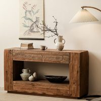 Buffet en bois de pin massif de style Wabi-sabi, armoire décorative vintage, console murale pour maison d'hôtes, salon, villa, hôtel