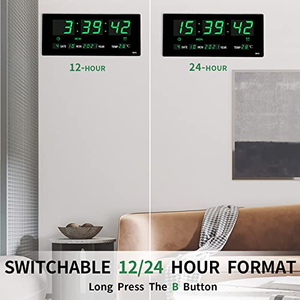 Large Screen <b>Digital</b> <b>Wall</b> <b>Clock</b> With Indoor Temperature Nordic Simple Living Room <b>Wall</b> Desk Led Alarm <b>Clock</b> - Product Image 5