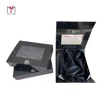 Boîte à perruque rigide personnalisée MUYANG avec fenêtre, fermeture magnétique, doublure en satin, emballage de bijoux haut de gamme, forme rectangulaire, revêtement UV