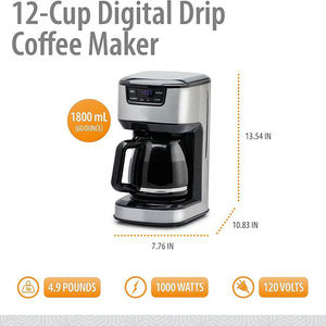 Filtre électrique numérique de 12 tasses de style américain Cafetière goutte à goutte - Product Image 6