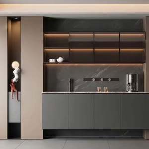 La salle à manger présente un meuble à vin contre le mur dans un salon, un meuble sur mesure. - Product Image 1