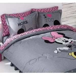 Juego de Funda de Edredón Minnie de 8 Piezas, Gris, Estampado de Princesa, para Uso Doméstico - Product Image 4