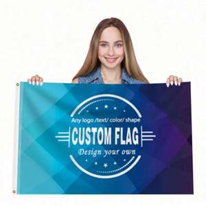 Banderas y Pancartas Promocionales Personalizadas Azules de Poliéster 100D de Alta Calidad de Qiyang, de Una o Dos Caras - Product Image 4