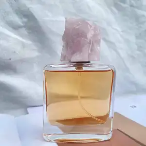 unique 30/50/100ml natural Crystal perfume bottle Raw stone crystal thick bottom bayonet custom perfume bottle diy