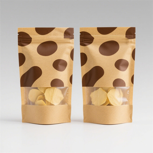 Eco Friendly Coffee Tea Snack Doypack Nut <strong>Ziplock</strong> Food Storage Packaging Bag Kraft Paper Stand up <strong>Pouch</strong> with Zipper - Product Image 4