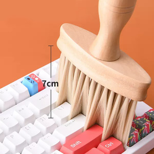 Brosse de nettoyage des fentes intérieures de voiture, manche en bois, poils doux pour l'élimination de la poussière des aérations - Product Image 4