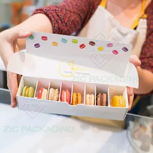 Custom Design Logo Eco Friend Food Grade Printing Foldable Cake Food Cookie Bread Pastry Donut Macaron Paper Packaging Boxes