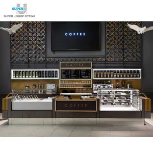 Ice Cream Bar Truy Cập Tùy Chỉnh Tủ Đông Sữa Chua Hiển Thị Nội Cafe Bar Trạm Thời Trang Kính Showcase Cà Phê Kiosk Cửa Hàng Trung Tâm Mua Sắm - Product Image 1