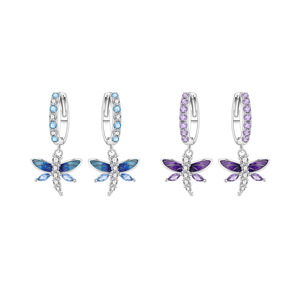 Pendientes de libélula de cobre blanco de dos tonos, pendientes originales de alta gama, accesorios para mujer - Product Image 1