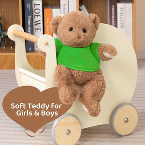 Ours en <span class=keywords><strong>peluche</strong></span> marron doux et câlin, jouet en <span class=keywords><strong>peluche</strong></span> pour filles et garçons, cadeau d'anniversaire ou de remise de diplôme avec t-shirt vert - Product Image 3