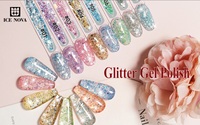 Vernis Gel BD Queen Aysha OEM en Gros, Kit de Vernis Gel Pailleté pour Salon de Beauté, Gel UV Streamer 15ml, Vernis Gel Marque Privée