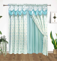 En Gros Rideaux Prêts à Poser Jacquard Motif Floral Moderne de Haute Qualité pour Fenêtres Panneaux Cantonnières Luxe pour la Maison