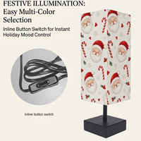 Lámpara de Mesa Festiva para Decoración de Navidad y Halloween, con Portalámparas E26, Lámpara de Noche de Tela para Mesa de Noche con Bombilla LED de 9W y 3 Colores Atenuables
