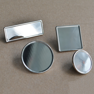 Nhà sản xuất huy hiệu kim loại hình vuông tròn trơn 22mm 30mm, ghim cài áo bạc tùy chỉnh, quà lưu niệm bằng sắt, logo kim loại, bán buôn, Trung Quốc - Product Image 2