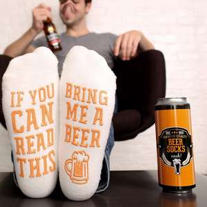 <span class=keywords><strong>Chaussettes</strong></span> pour hommes avec logo personnalisé, respirantes, absorbant la sueur, imprimées sur le corps et le bas, inspirées de la canette de bière. - Product Image 3