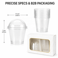 Gobelets jetables de 180 ml sans BPA, transparents, mini-tasses à pudding, yaourt, avec couvercle, pour fêtes, glaces, gelées, mousses, desserts