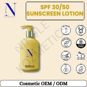 Lotion solaire haute protection SPF 30 50 avec formule hydratante non grasse pour le visage et le corps, convient à tous les types de peau - Product Image 2